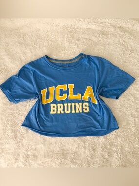 Cropped Blue Russell Athletic UCLA Bruins Arch Collegiate Blue Tee